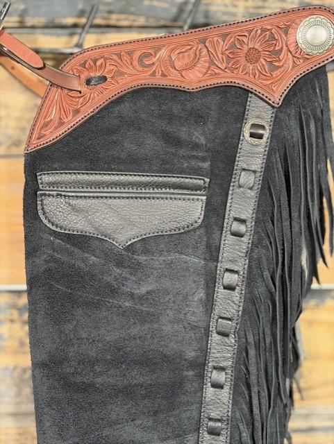 1efbbc5b-b878-4293-a6dd-0fdeb6a19a5e.jpeg Saddle House Shotgun Chaps – Extra Small - Image 1