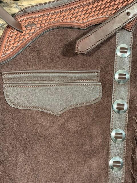 21de07c4-ae34-4911-bb50-2a99a566e69d.jpeg Saddle House Shotgun Chaps – Large - Image 1