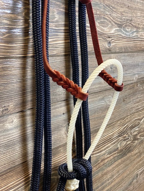 233-2.jpg Loping Hackamore – White/Navy - Image 1