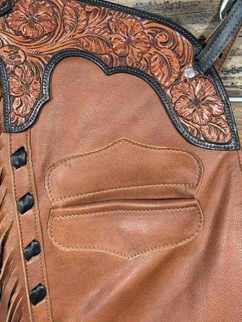 271e4636-1be7-4421-a52f-dd282e7191b6.jpeg Saddle House Shotgun Chaps – Extra Small - Image 1