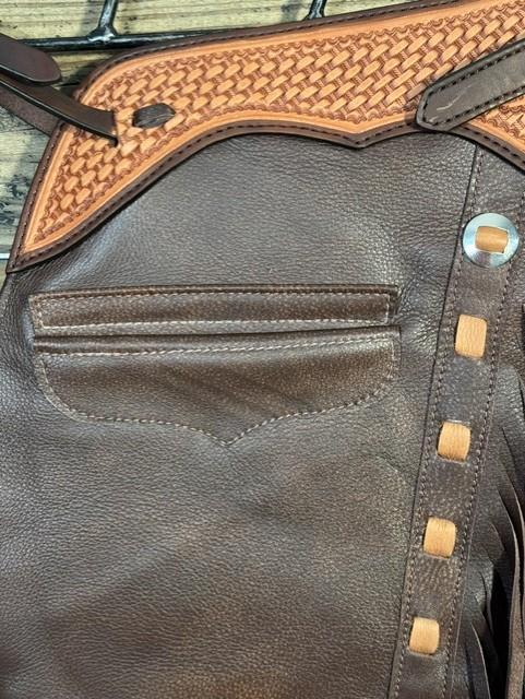 3a09c0ed-72a6-45ef-8427-eb15066598c8.jpeg Saddle House Shotgun Chaps – Extra Small - Image 1