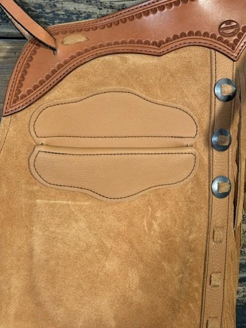 c9e23cfc-2a9a-4508-9bac-62df2edda386.jpeg Saddle House Shotgun Chaps – Large - Image 1
