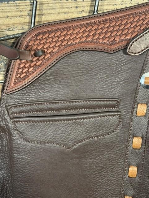 dd4322fa-b035-478d-a5f6-668a9be03669.jpeg Saddle House Shotgun Chaps – Small - Image 1