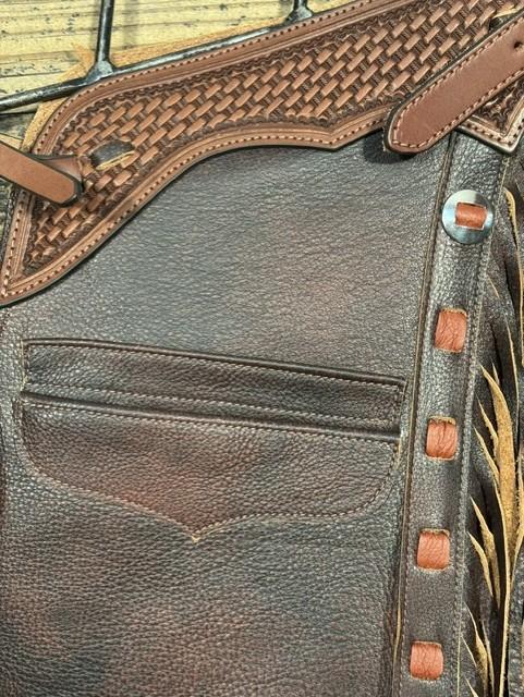 f9fb652d-5b58-43e1-983e-8e08ea402086.jpeg Saddle House Shotgun Chaps – Small - Image 1